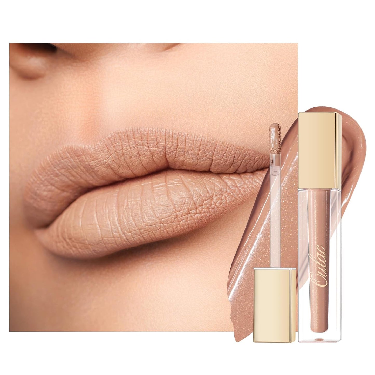 Oulac Matte Liquid Nude Lipstick for Women, Beige Brown High Impact Lip Color, Long Lasting Lipsticks, Waterproof, Creamy Formula Lip Stick with Vitamin E, Vegan & Cruelty-Free, 4.5ml (MS01)