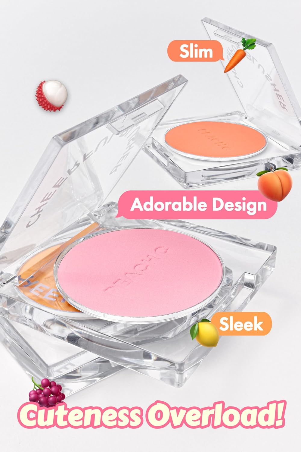 Cheerful Blusher | Real Orange Blush for Cheeks Powder Makeup | Korean Makeup Creamy Blush Powder | Fine Pigmented Blush | Powder Compact Make Up Blush 0.14 Oz. (04 Carrotful)