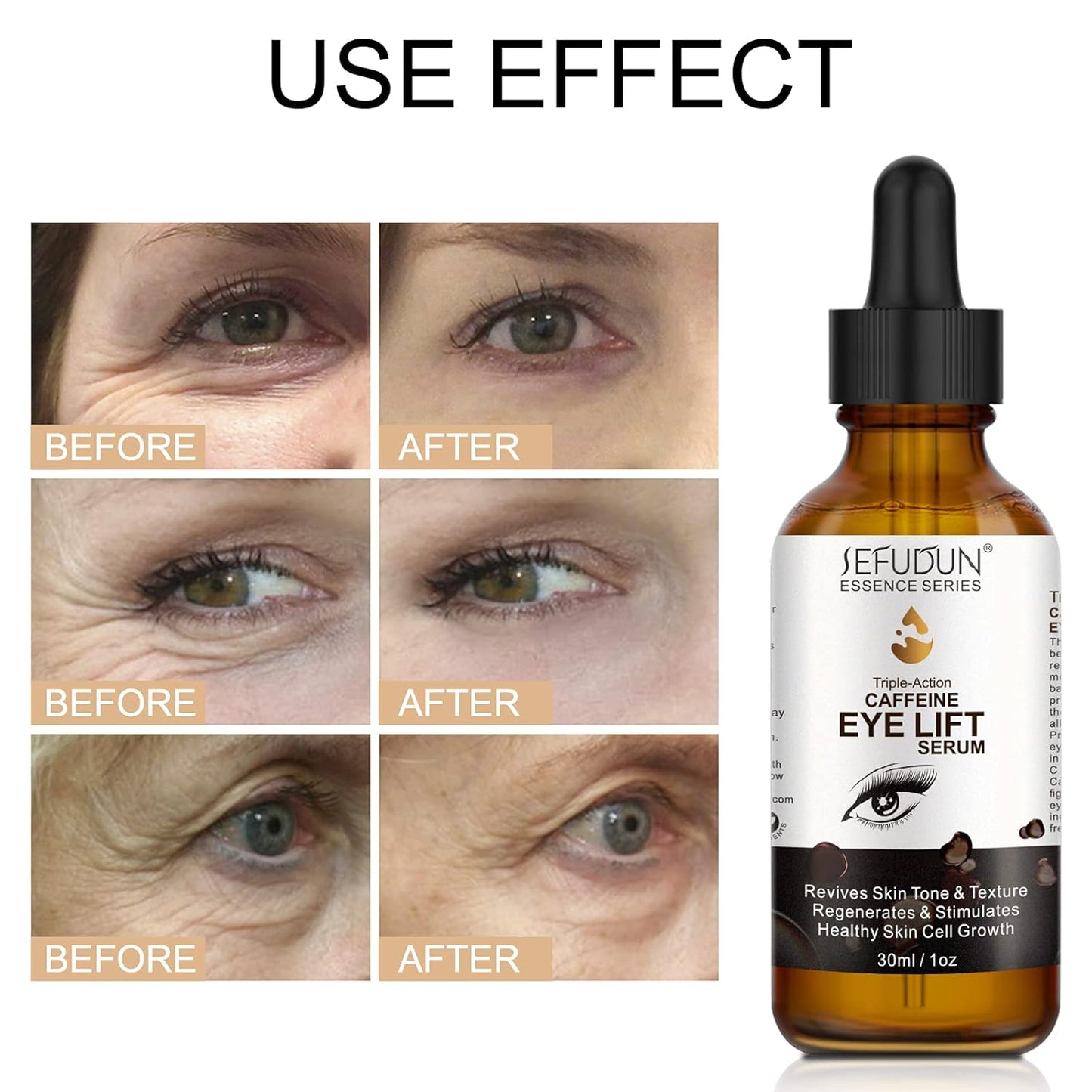 Caffeine Eye Serum with EGCG, Collagen - Anti Aging Eye Treatment Serums for Women & Men - Reduces Puffiness, Dark Circles, Under Eye Bags, Wrinkles and Fine Lines Around The Eyes (1 oz / 30 ml)