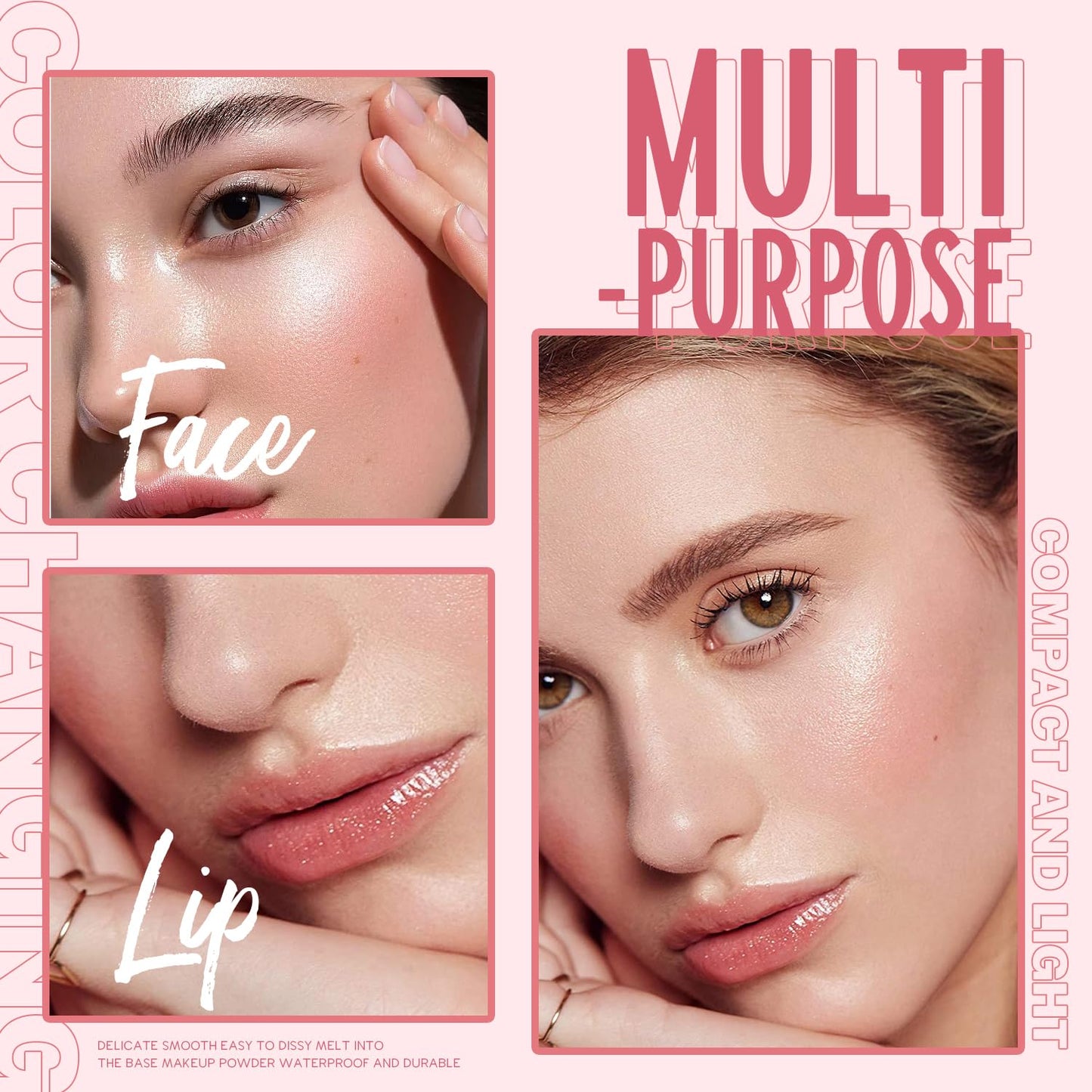 VIOLA HOUSE Color Changing Blusher for Cheeks, Moisturizing Blush Rouge Soft Cream, Lips Balm Multi Use Cream for Cheeks & Lips Glossy (Transparent, 55.00 g (Pack of 1))