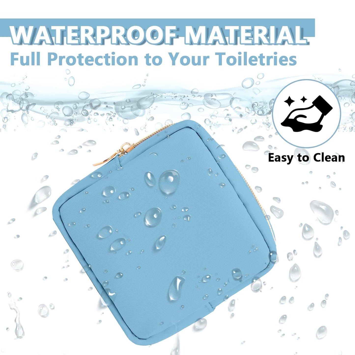 Mini Makeup Pouch for Purse, Small Cosmetic Bag Pouch Nylon Travel Toiletry Organizers Bag for Women Girls, Cute Zipper Coin Purse Preppy Storage Purse for School Work(Mini-Periwinkle)