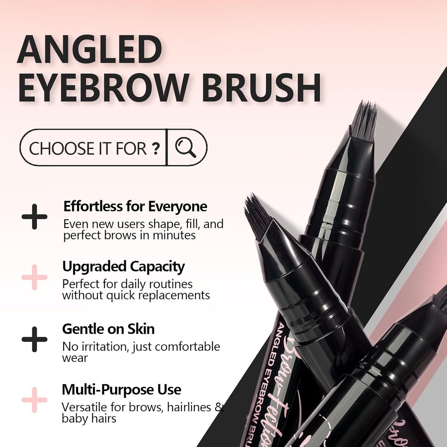 Eyebrow Pen, Waterproof Eyebrow Pencils for Women - Angled Brow Brush & Multi-Fork Tip Microblading Brow Pen, Precisely Creates Natural Hair-Like Brows, Easy to Use 01-Brown