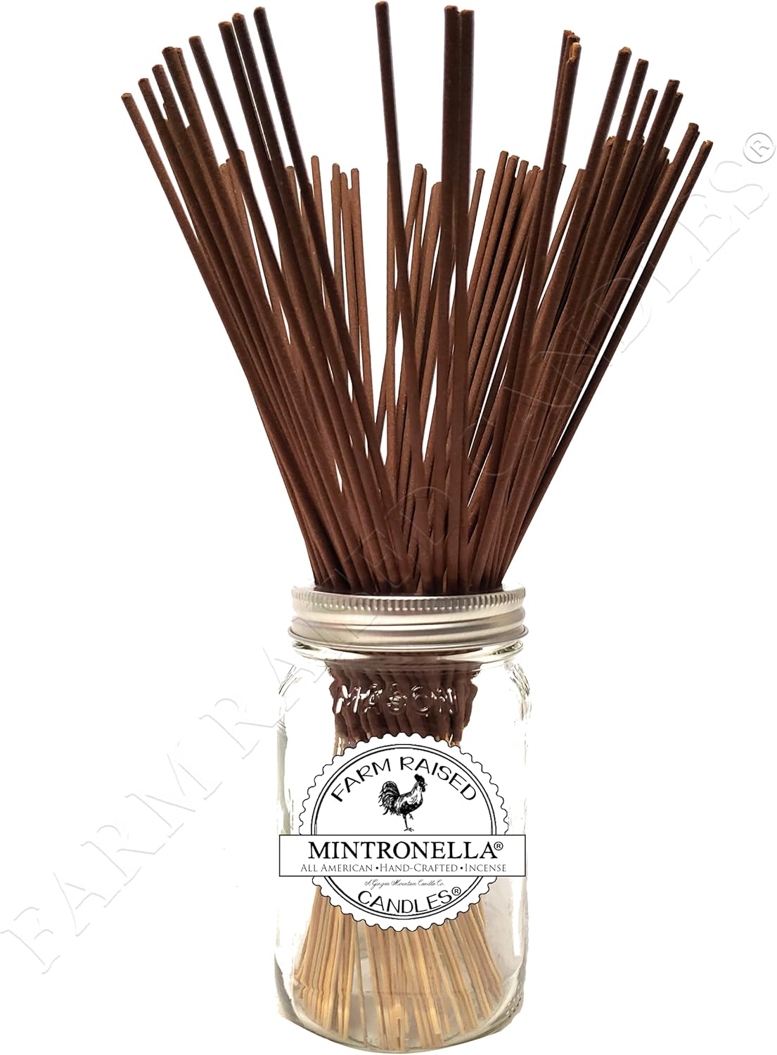 Farm Raised Candles USA Made - Bulk Pack Mosquito Repellent Incense Plant Based Natural Mosquito Gnat's & No See um Outdoor Patio Sticks Mintronella