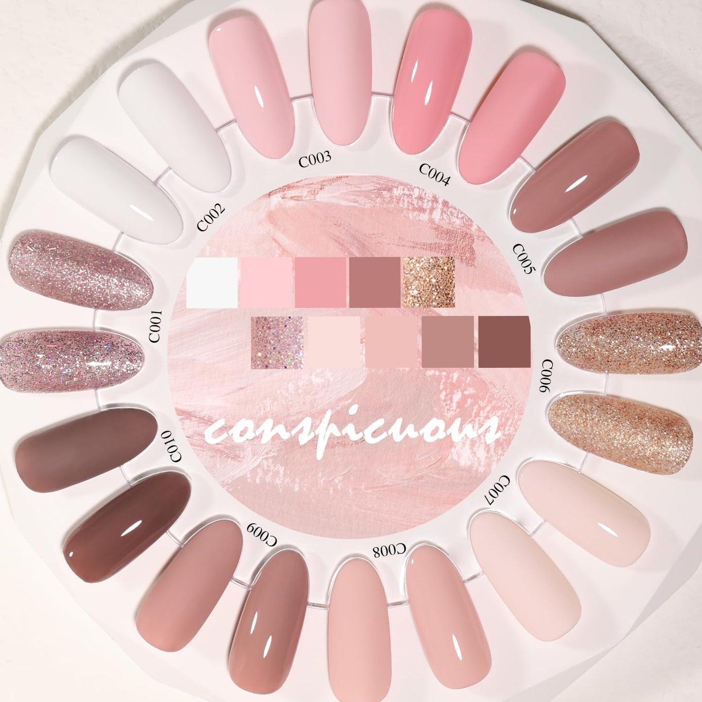 Nude Gel Nail Polish Set, 10 Colors Neutral Gel Polish Nude Pink Skin Tone Glitter Nail Polish Gel Starter Kit Soak Off All Season LED Manicure DIY Salon Gifts for Women Girls