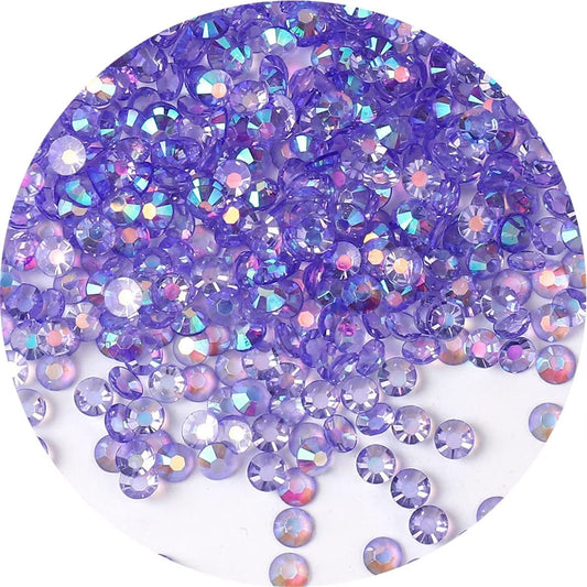 4500 Pcs SS6 2mm AB Flatback Rhinestones for Nails Art Crafts Transparent Glitter Round Gems Crystals DIY Clothes Shoes(Clear Light Purple AB)