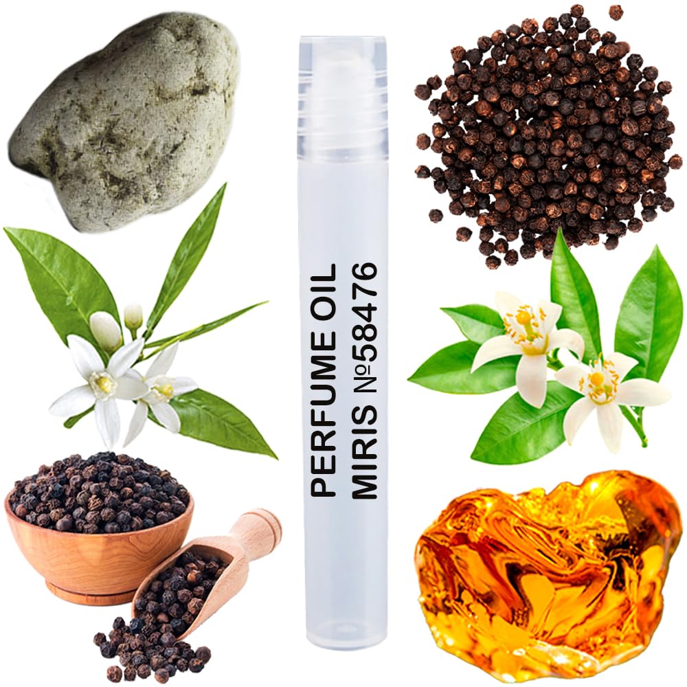 MIRIS Perfume Oil No. 58476, Inspired by Bla Pep Amber Neroli, Long-Lasting Unisex Roll-On For Women and Men, Rollerball 0.34 Fl Oz / 10 ml