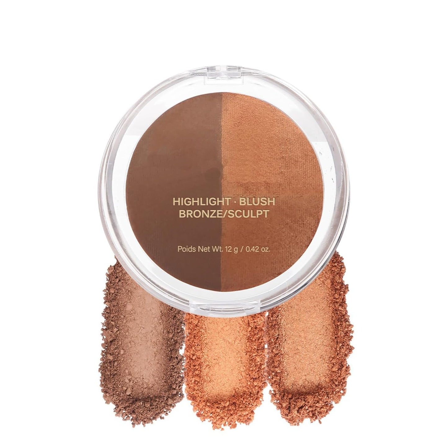 Baked Blush Highlight Bronze Powder 3-in-1 Contour Palette Sculpt Satin Silky Smooth Makeup Palettes Powder (004-Deep)