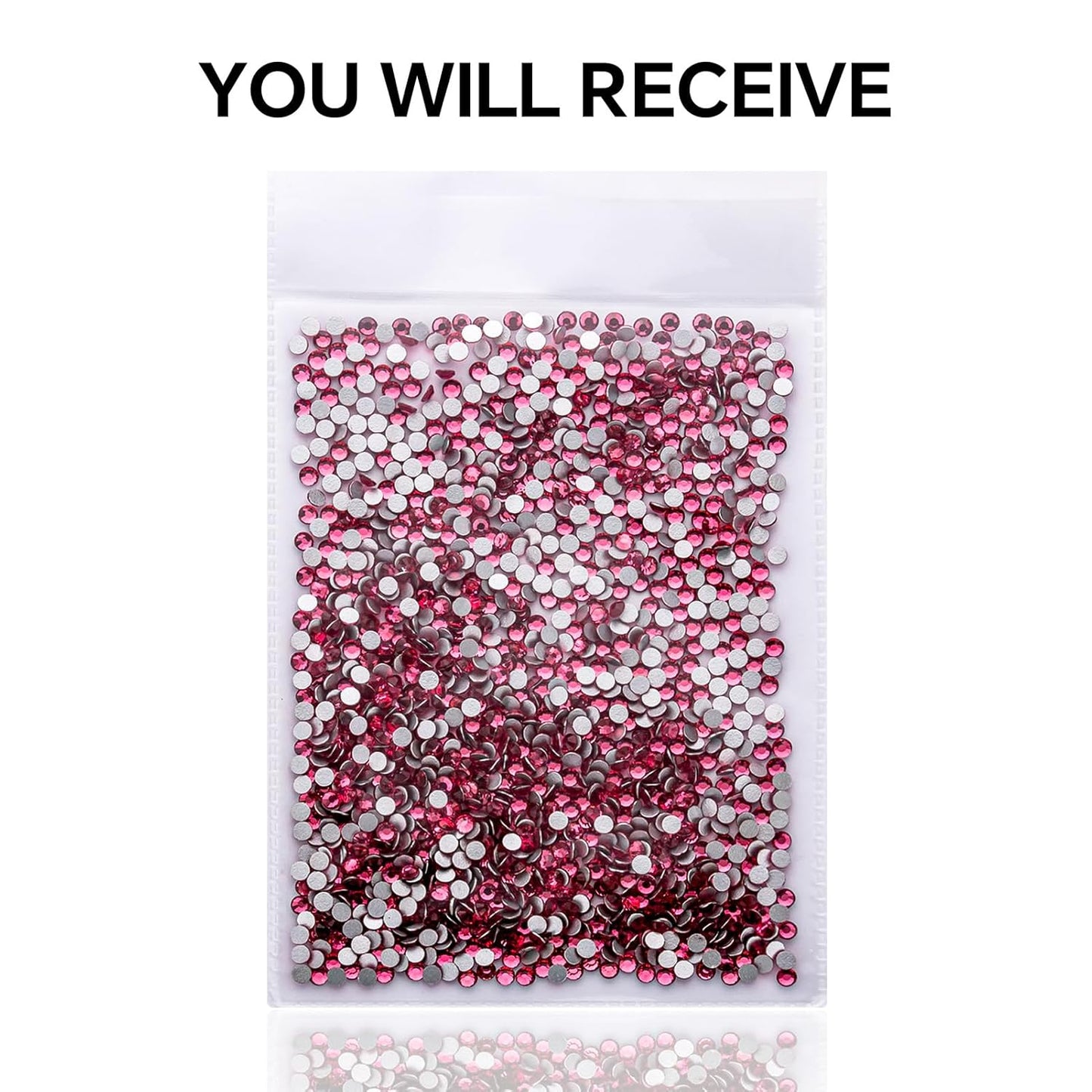 1440Pcs Rose Crystal Rhinestones,Glass Flatback Rhinestones Gemstones Mini for Nail Face Makeup Art Crafts Clothes Decoration -(SS10,2.8mm,Rose)