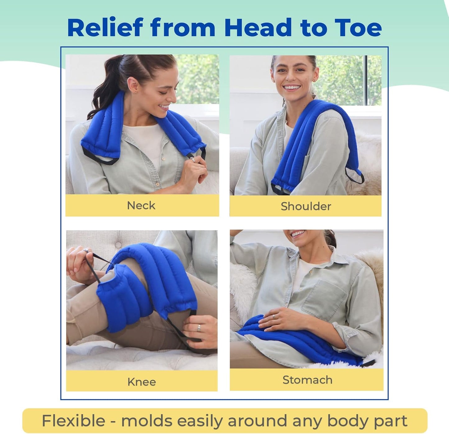 Microwavable Heating Pads for Lower Back, Neck, and Shoulder Pain Relief - Moist Microwave Heating Pad for Muscles and Joints - Microwave Hot Pack Heat Pad for Cramps