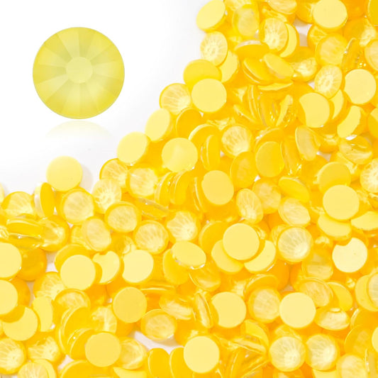 Mocha Citrine Flatback Rhinestones, Glass Rhinestones for Nail Art and Craft, Glue Fix, Loose Crystal Gemstones(Mocha Citrine, SS6, 1440pcs, 1.9-2.0mm)