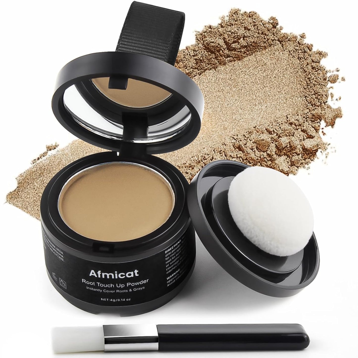 Instant Hairline Powder, Root Touch Up Hair Color for Gray Coverage and Thinning Hair, Root Cover Up Conceals Hair Loss & Bald Spots, Natural and Non-Greasy Hair Color for Women & Men, Medium Blonde