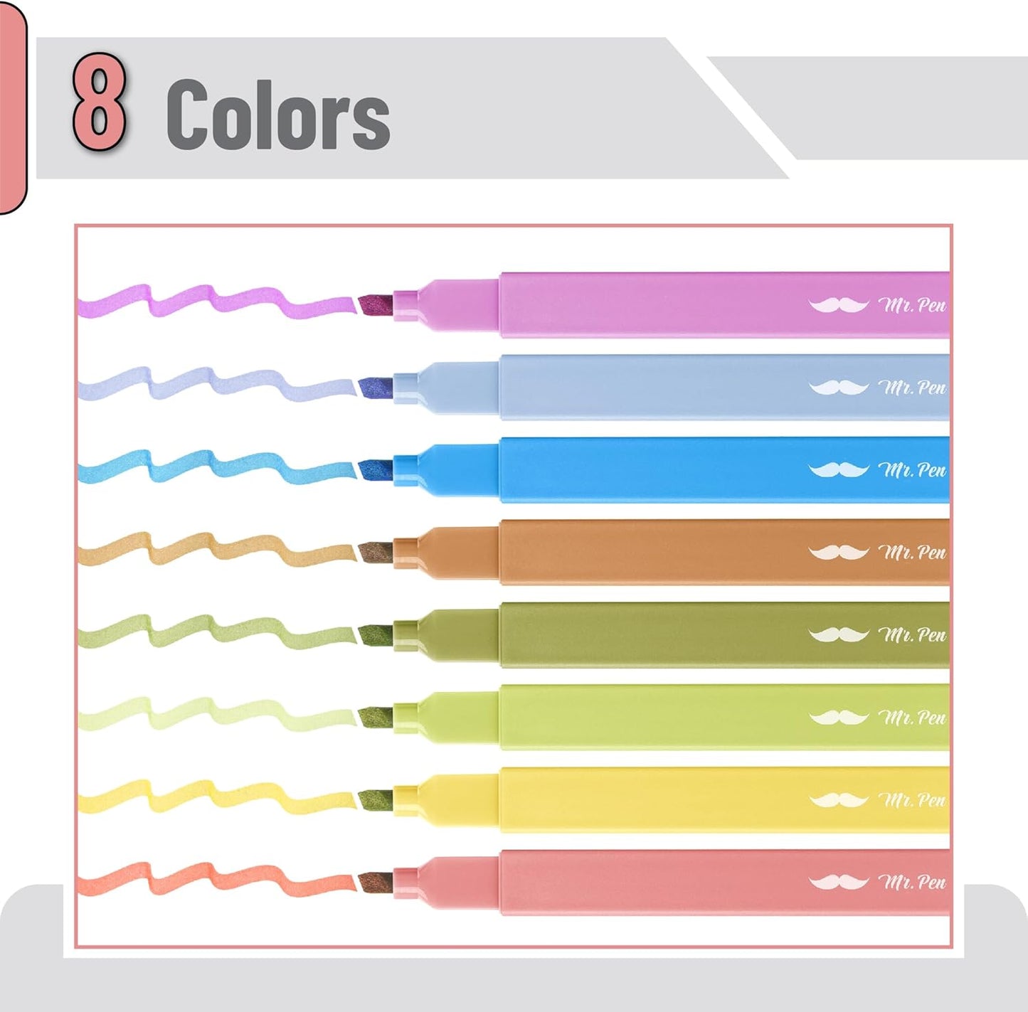 Mr. Pen- Aesthetic Highlighters, 8 Pack, Chisel Tip, Autumn Colors, Cute Highlighters Assorted Colors, Back to School Supplies