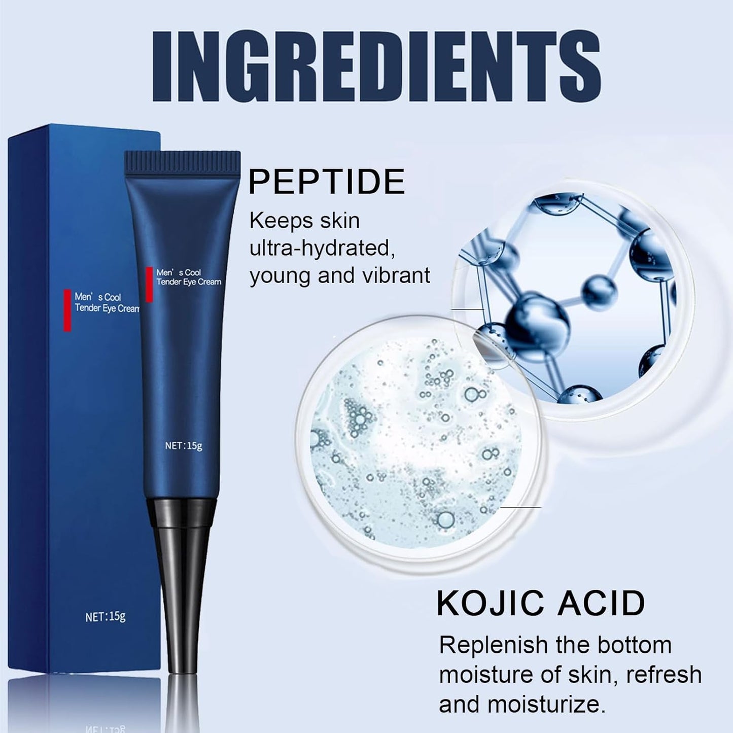 Mens Eye Cream Anti Aging, Awaken Peptide Lifting Eye Gel, Caffeine Eye Cream for Dark Circles and Puffiness, Men's Moisturizing Eye Cream,Under Eye Cream Wrinkles,Fine Lines, Bags Under Eyes