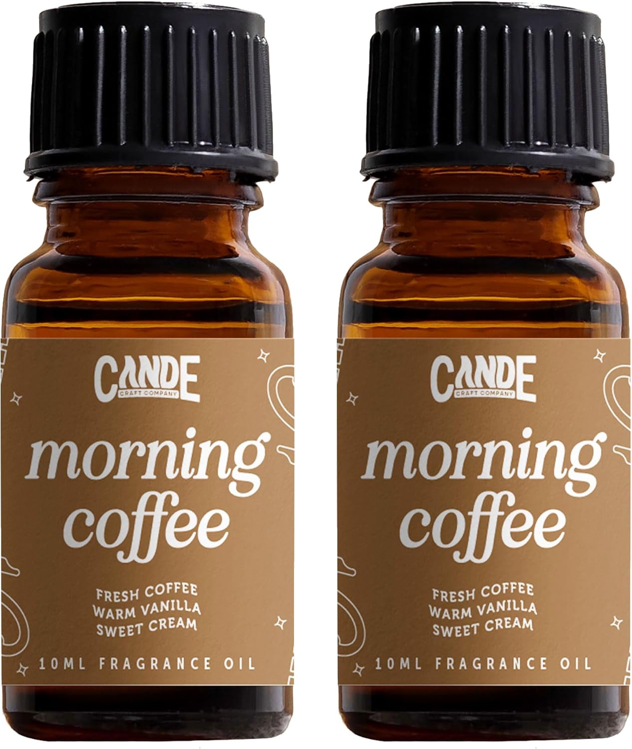 CANDECraftCo Premium Fragrance Oil – Diffuser Oils Fragrances Scented for Home, Candle Soap Making Supplies, Aromatherapy Blends for House (0.34 Fl Oz) (2-Pack, Morning Coffee)
