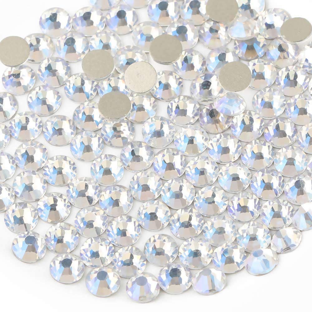 beadsland Flat Back Crystal Rhinestones Round Gems, Blue Moonlight (6.4-6.6mm) SS30/288pcs