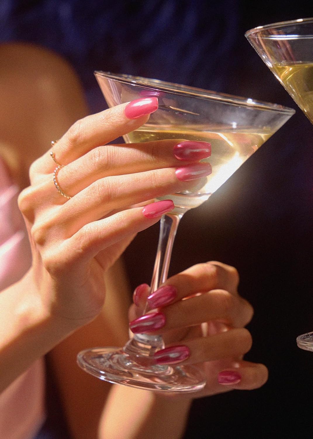 ohora Semi Cured Gel Nail Strips (N Pink Chrome) - Pink, Chrome, Works with Any UV/LED Lamps, Salon-Quality, Long Lasting, Easy to Apply & Remove - Includes 2 Prep Pads, Nail File & Wooden Stick