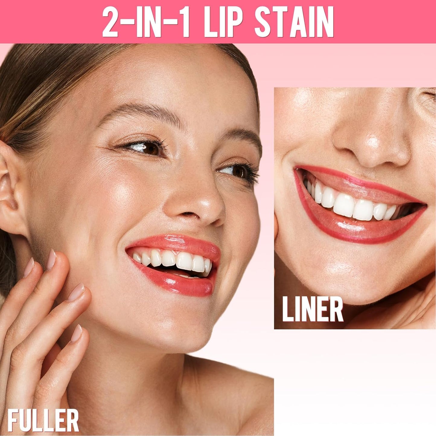 Lip Stain - Lip Liner Stain, Long Lasting Peel Off Lip Stain, Natural Peel Off Lip Liner Stain with Tweezer, Easy to Use, Waterproof, Smudge-proof, Transfer-proof, Mauve