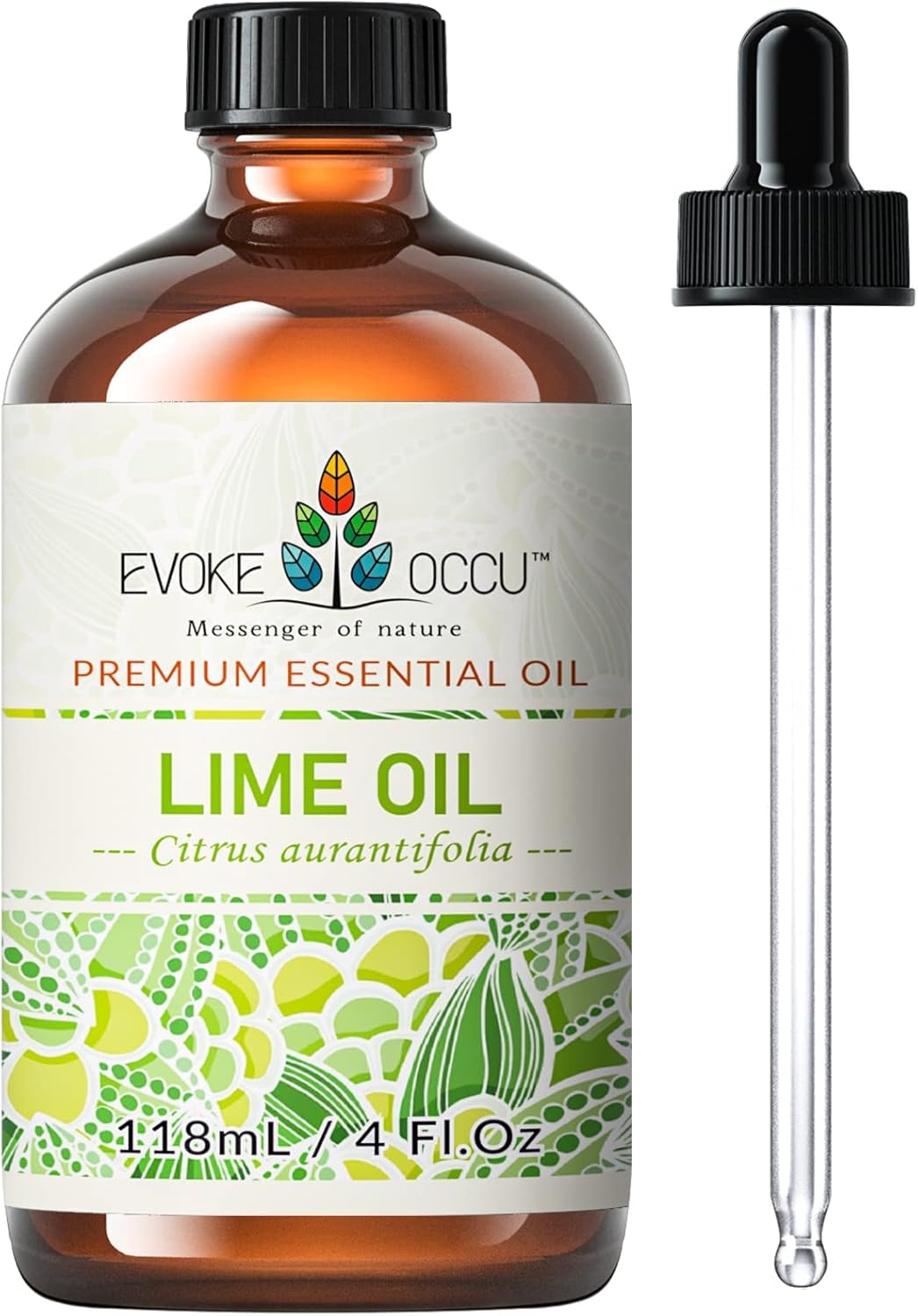 EVOKE OCCU Pure Lime Essential Oil for Diffuser, Aromatherapy, Hair and Candles Making - 4 Fl Oz
