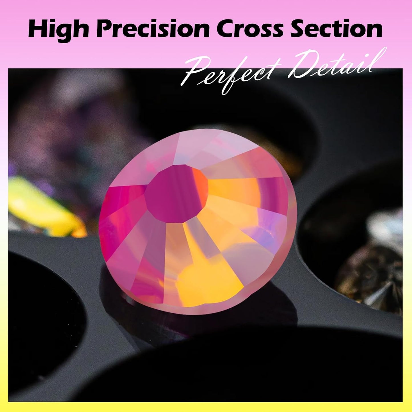 F Rose Flatback Rhinestones, Glass Rhinestones for Nail Art and Craft, Glue Fix, Loose Crystal Gemstones(F Rose, SS30, 288pcs, 6.4-6.6mm)