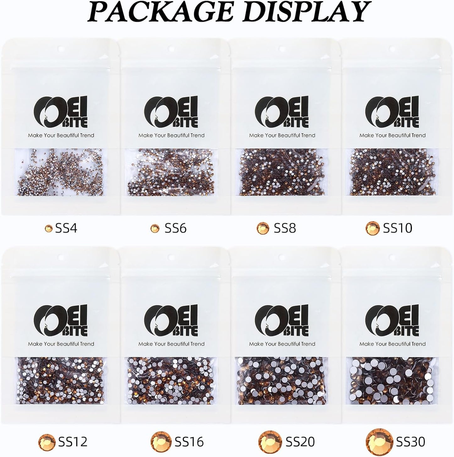 Topaz Flatback Rhinestones, Glass Rhinestones for Nail Art and Craft, Glue Fix, Loose Crystal Gemstones(Topaz, SS30, 288pcs, 6.4-6.6mm)