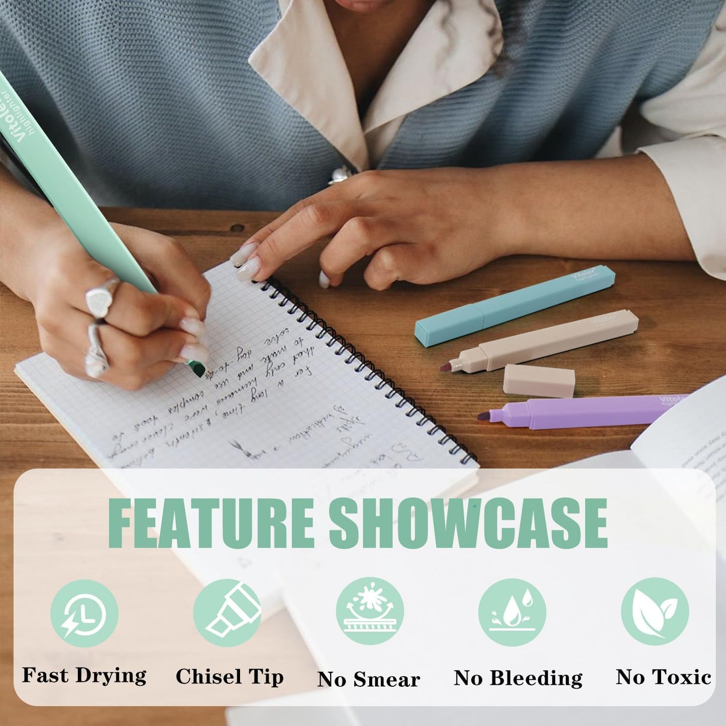 Vitoler Bible Highlighters Assorted Colors,8 Pack,Soft Chisel Tip,Cute Highlighters Set for Aesthetic School Office Supplies,Book Markers