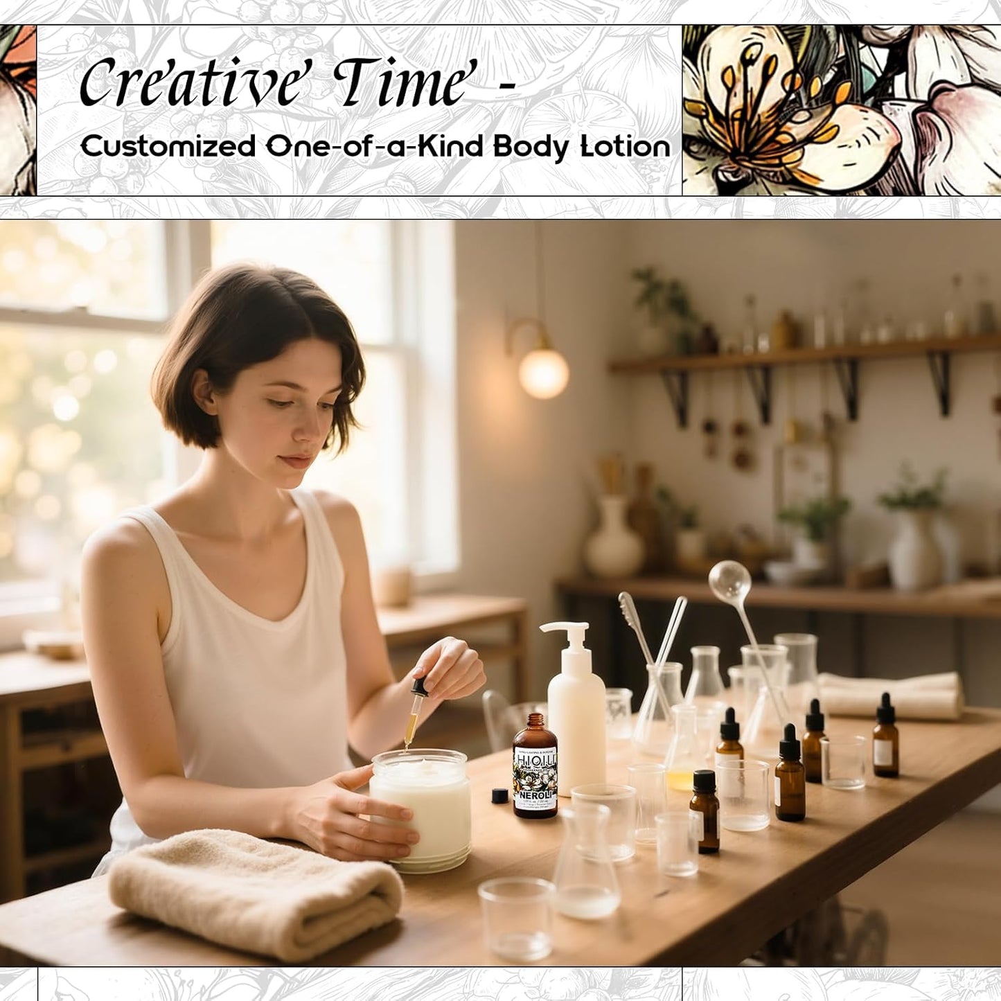 HIQILI Neroli Fragrance Oil for Candle, Soap and Perfume Making, Add to Body Lotion and Handcream, Essential Oil Diffuser Use - 5.07 Fl Oz