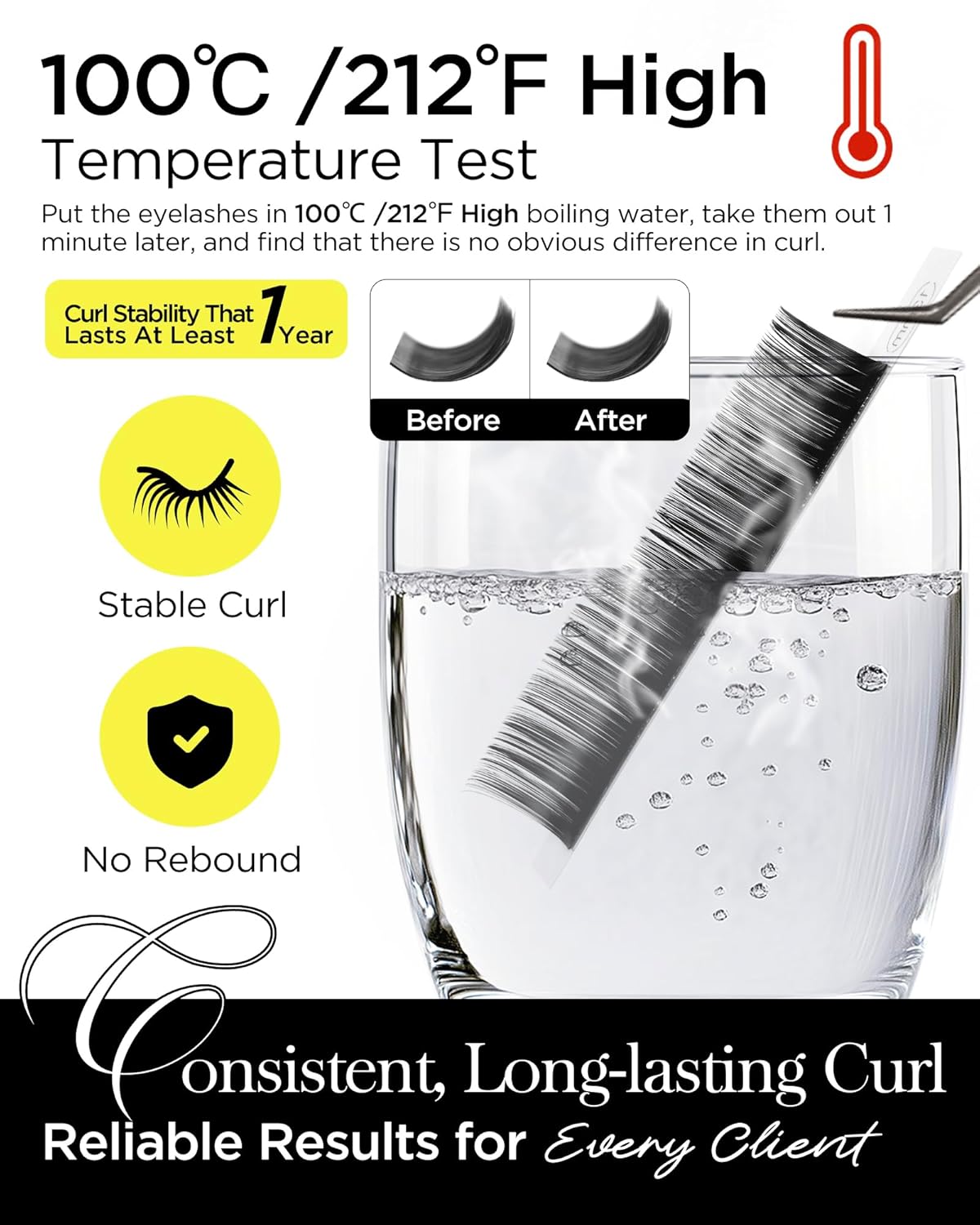 BEYELIAN Eyelash Extension Natural Matte Black 0.07 C Curl 7-15mm Mixed Tray Easy Fan Lash Extensions Volume Lashes100°/212°F High Temperature Resistant Classic Professional Use (0.07 C 7-15mm Mix)