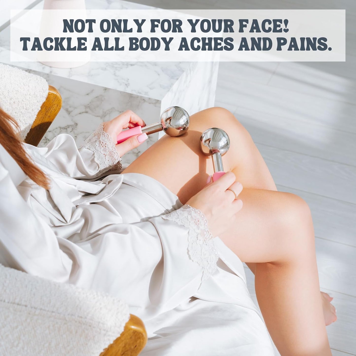 Eli with Love Ice Globes for Facials - 360 Rotating Unbreakable Steel Ice Globes with Carry Case - Professional Esthetician Supplies - Ice Roller for Face and Eyes - Ideal Skincare Tool (Pure White)