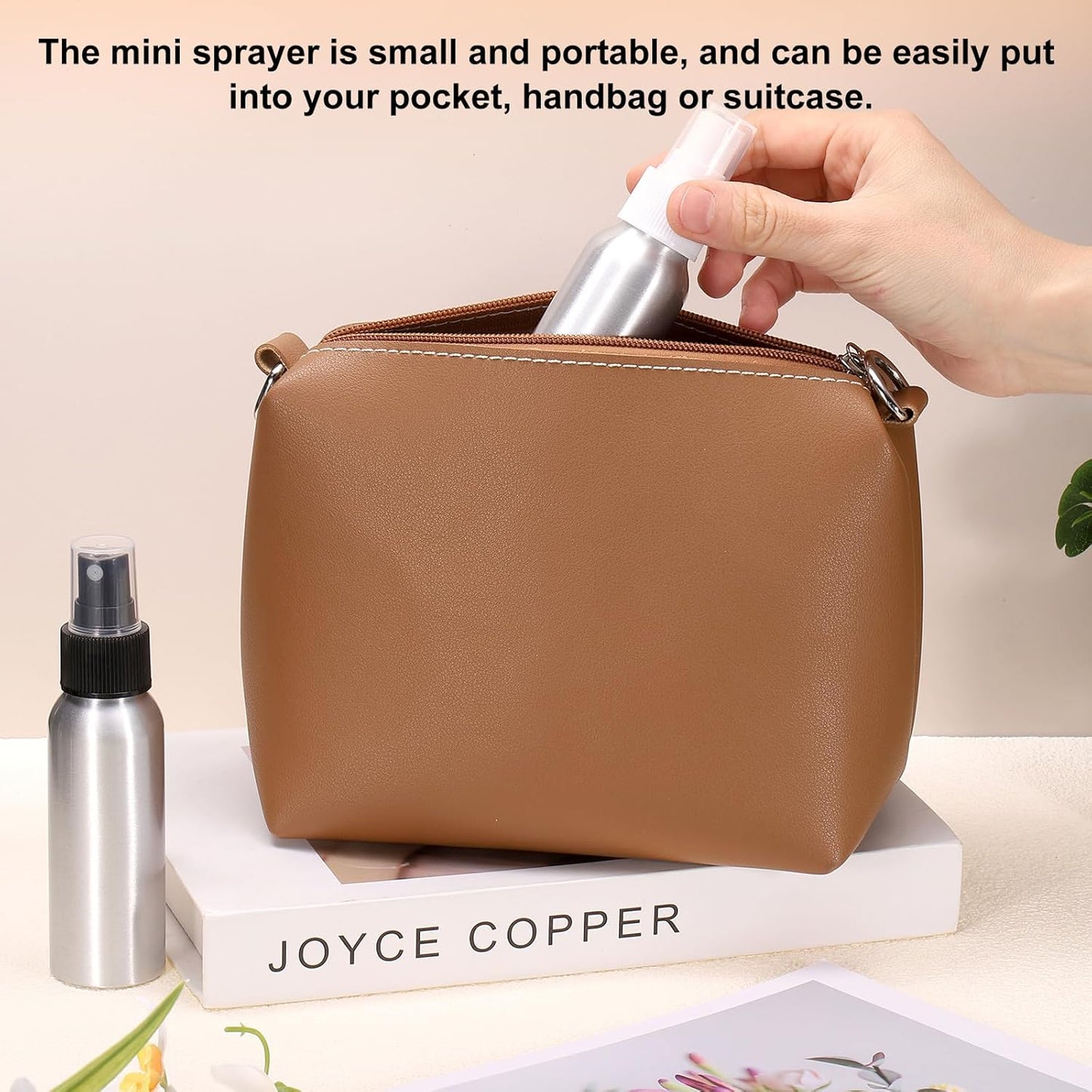 HARFINGTON 3pcs Aluminum Fine Mist Spray Bottles 200ml/6.7oz Metal Small Liquid Alcohol Refillable Travel Container with White Plastic Nozzle Cap for Perfume Skincare Cosmetic Storage Bottle