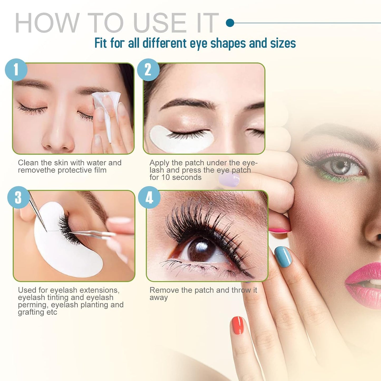 110 Pairs C. ARTIST 100% Natural Eyelash Extension Under Eye Gel Pads patches kit Collagen Aloe Vera Hydrogel Eye Patches Eyelash Extension Supplies Tools, Lash Extension Supplies, lash tech supplies