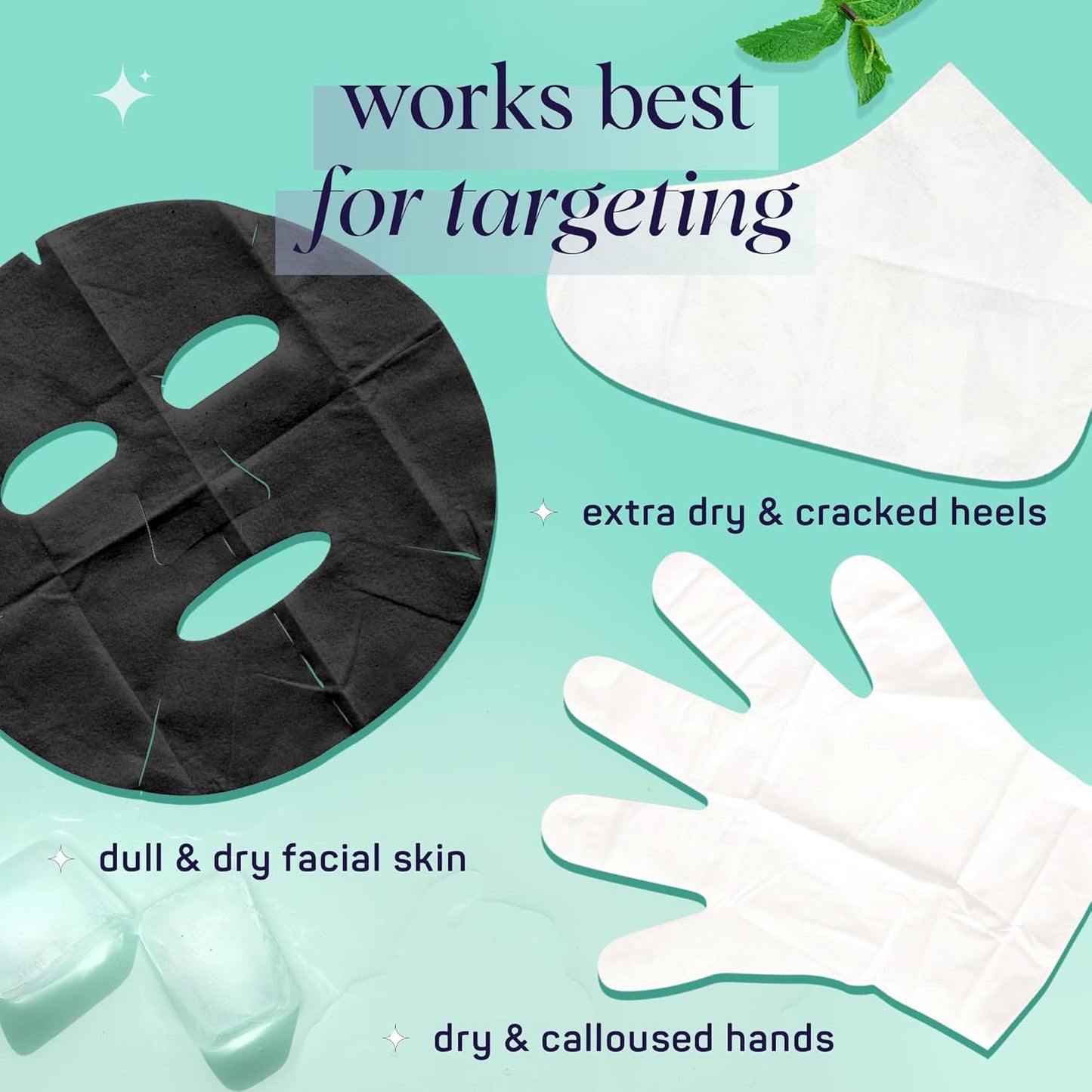 SpaLife Men's 12-Piece Spa Set: Repairing Hand Gloves for Dry Hands, Cooling Mint Foot Socks for Cracked Heels, and Moisturizing Face Mask Ultimate Men Grooming and Relaxation Gift Kit