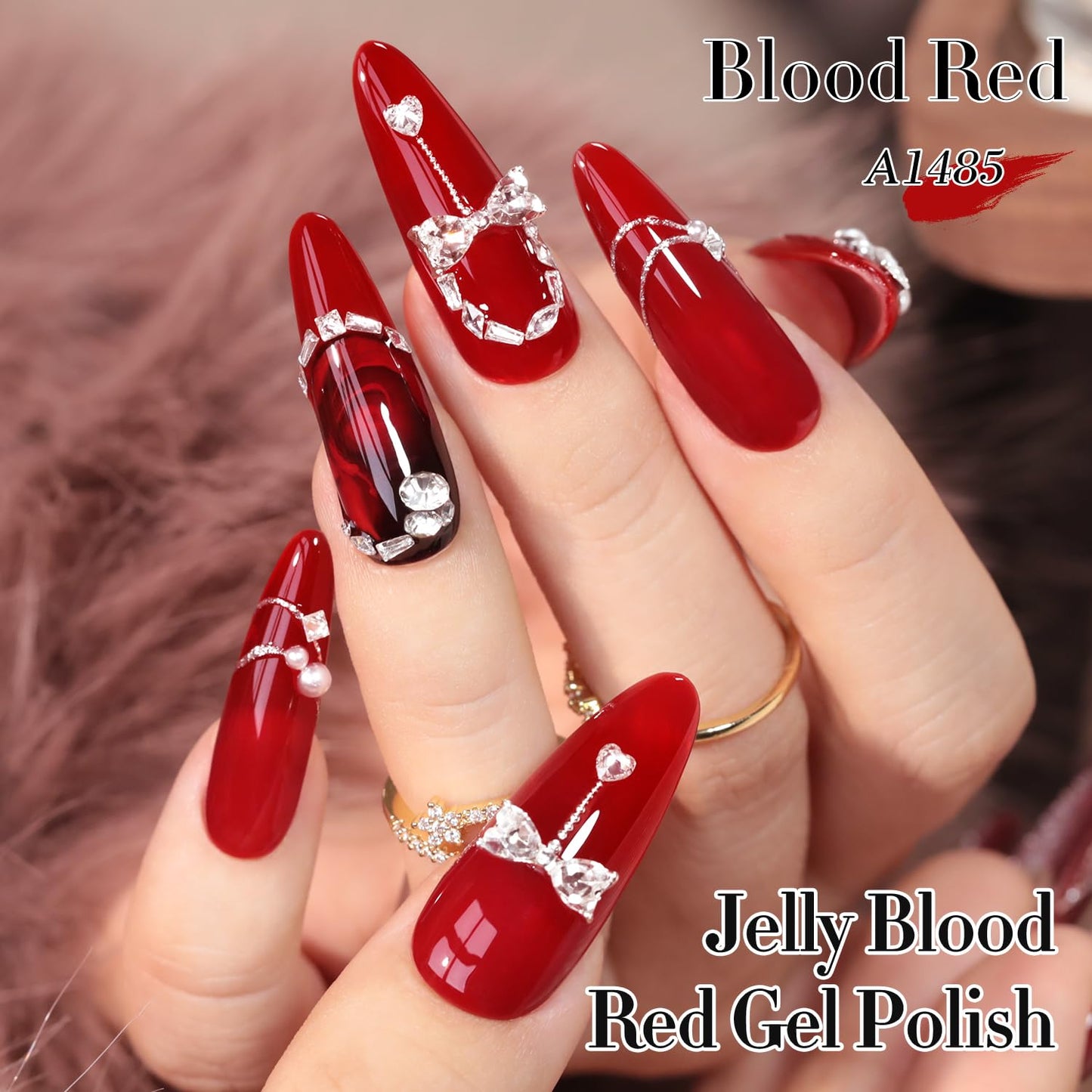 Double Rhythm 0.50 OZ Translucent Gel Polish Same Color Same Bottle Sheer Pastel Neutral Natural Milky 15 ML Jelly UV Nail Art DIY at Home (Burgundy Red-A1485)