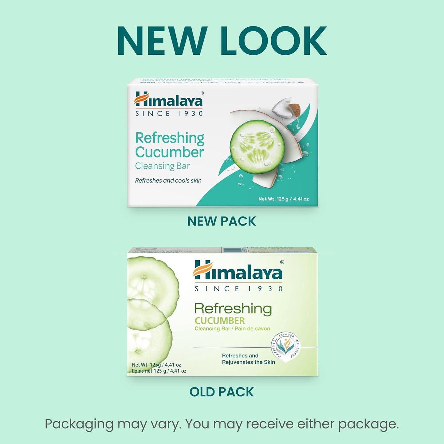 Himalaya Refreshing Cucumber Cleansing Bar, Face and Body Soap for Soft Skin, 4.41 oz, 6 Pack