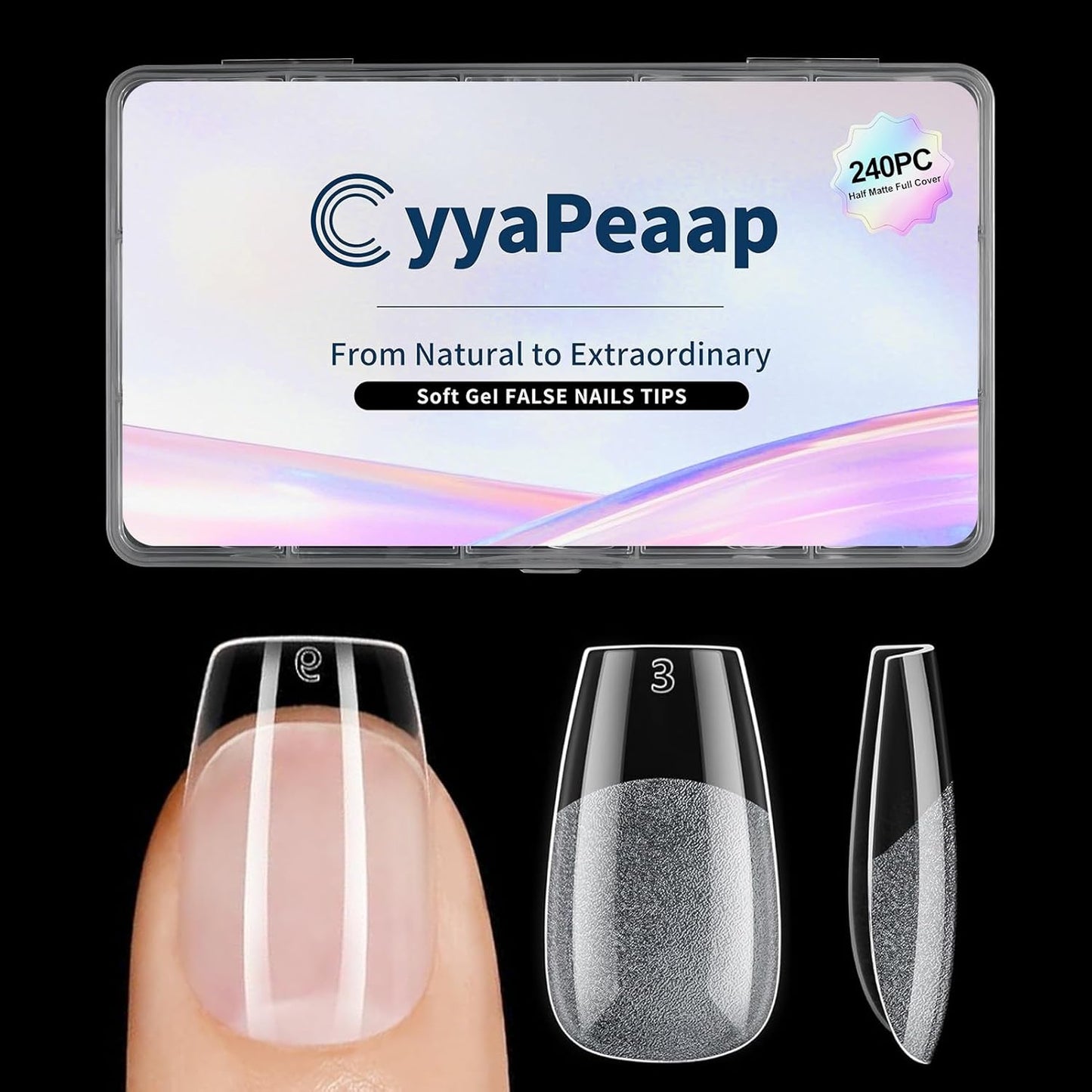 Short Coffin Nail Tips 240Pcs Short Coffin Soft Gel Nail Tips Half Matte Pre-Shape Press on Nails for Full Cover Acrylic False Nails Extension Home DIY Salon 12 Sizes Gelly Tips Fake Nails Tips