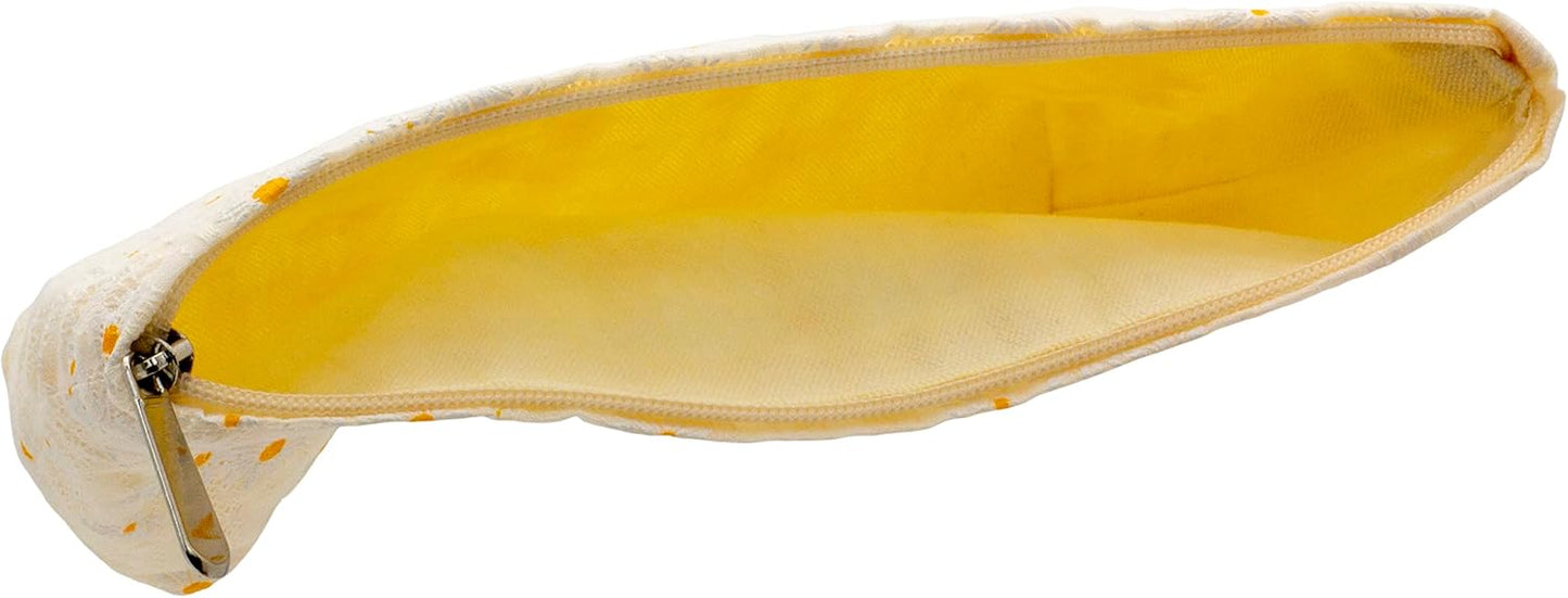 PAZIMIIK Floral Makeup Bag Large Cotton Zipper Pouch for Purse Travel Canvas Make Up Organizer for Women Cosmetic,Daisy Beige