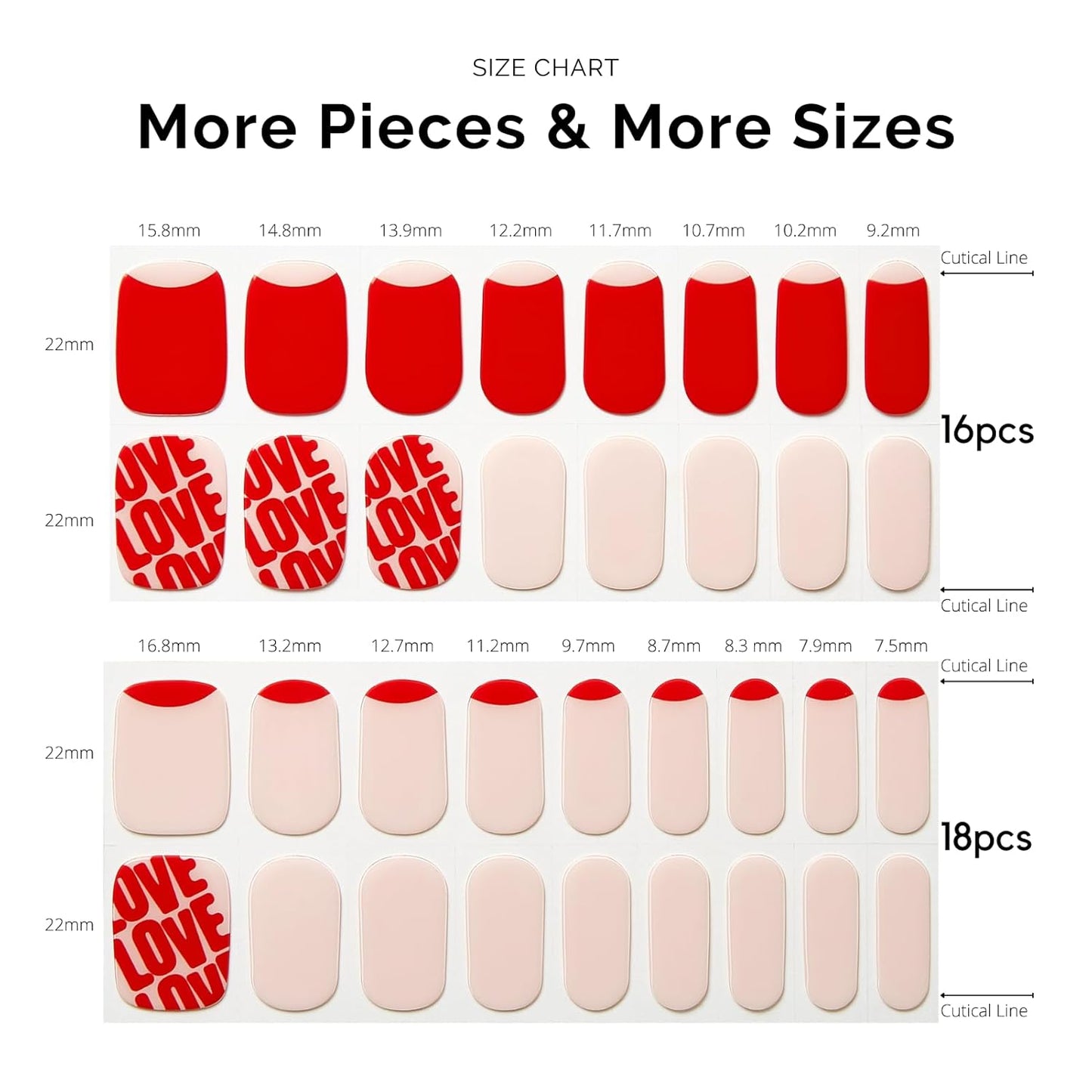 NAILOG Semi Cured Gel Nail Strips for Valentine's Day - 34 pcs | Buy 2 Get 1 UV Lamp | Long Lasting Nail Polish Sticker Wraps with Glossy Gel Finish, City of Love