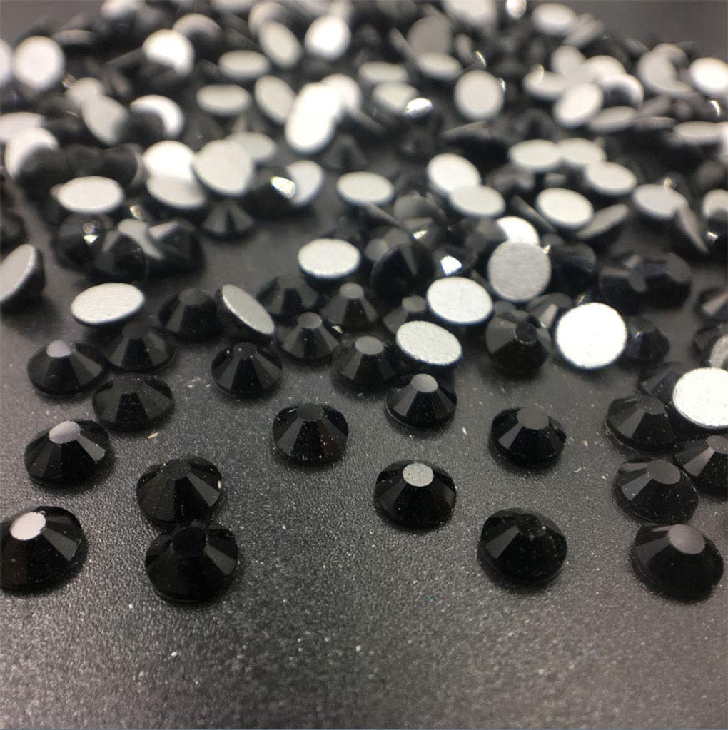 Rhinestones flat back gems round DIY decorative Nail Face and apparel accessories ss3-20 mix size(1440pcs black)