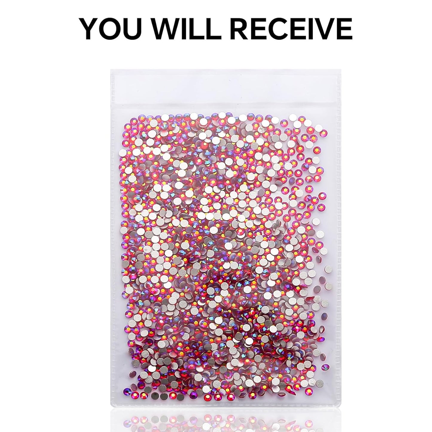 1440Pcs Red Ab Crystal Rhinestones,Glass Flatback Rhinestones Small Gemstones for Nail Face Makeup Art Crafts Clothes Decoration -(SS4,1.6mm,Red Ab)