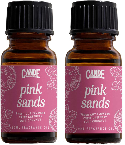 CANDECraftCo Premium Fragrance Oil – Diffuser Oils Fragrances Scented for Home, Candle Soap Making Supplies, Aromatherapy Blends for House (0.34 Fl Oz) (2-Pack, Pink Sands)
