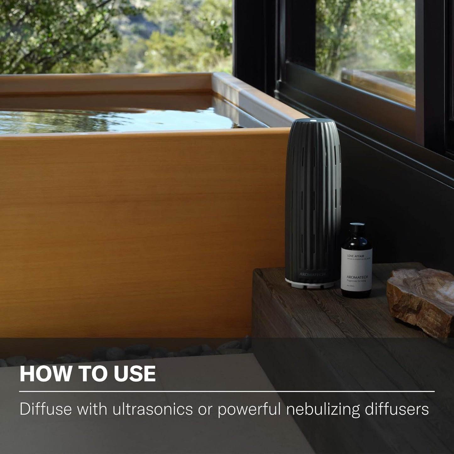 AromaTech Love Affair Aroma Essential Oil Blend: Luxury Hotel Inspired Aromatherapy with Jasmine, Saffron, Cedar & Amber for Ultrasonic Diffusers & Nebulizers - 16 fl oz, 500 mL