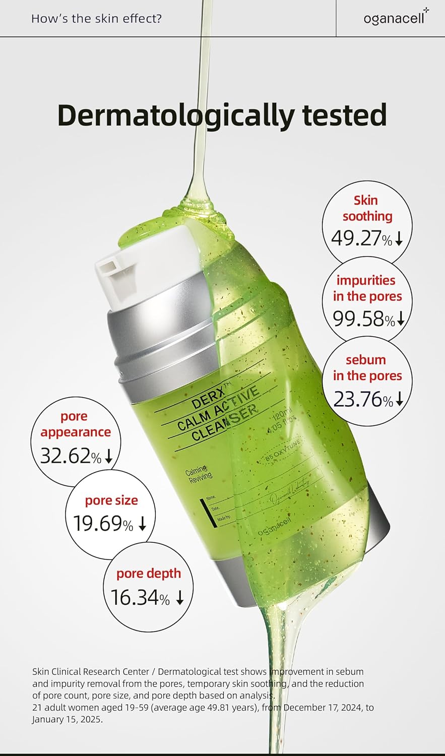 DERX Facial Cleanser for Sensitive & Oily Skin – Calm Cleansing Foam with Plant Tannin, Redness Relief & Oil Control, Oxygen Bubble Technology, Korea Skincare