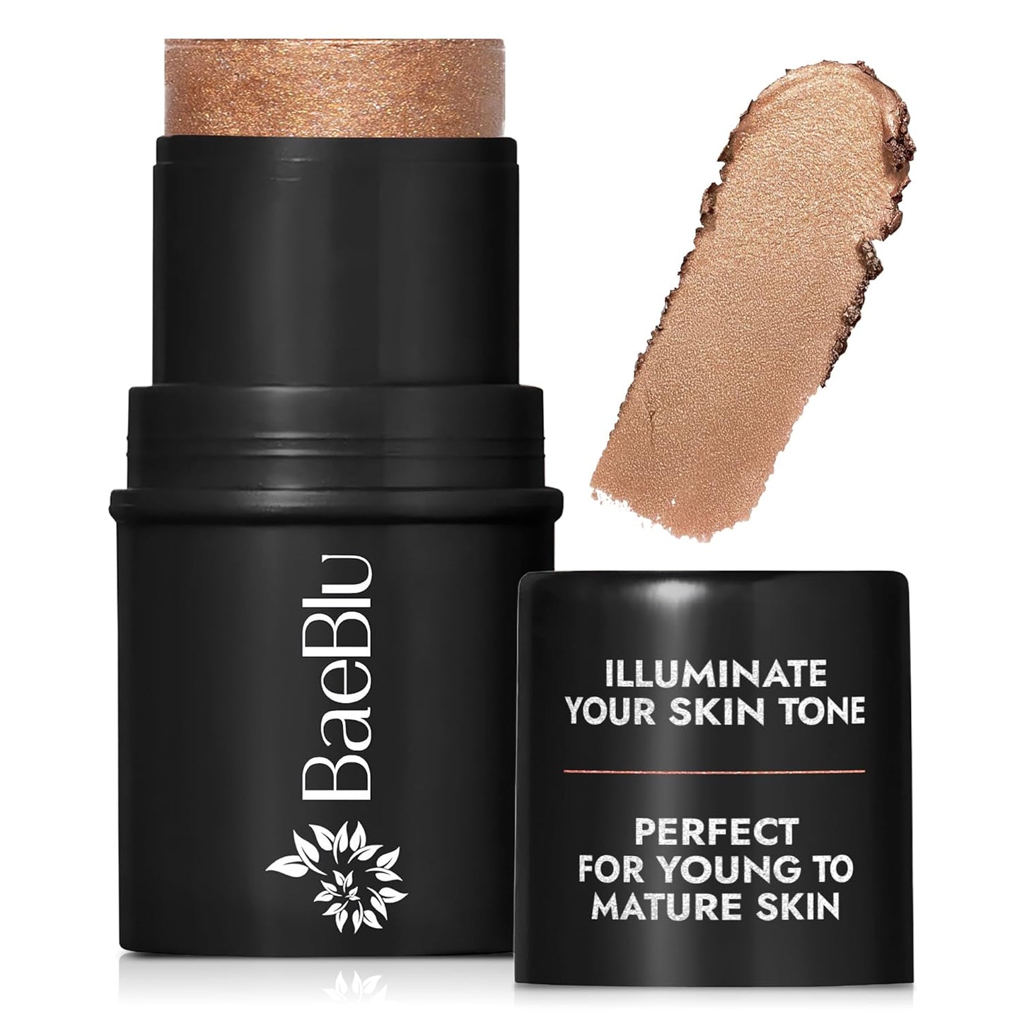 Organic Blush Tube, Amaretto - 100% Natural Vegan Cream Blush Sticks, Multi-Use Bronzer, & Highlighter for Lips, Cheeks & Eyes, Buildable Shimmer, Gluten-Free, Paraben-Free, Made in USA