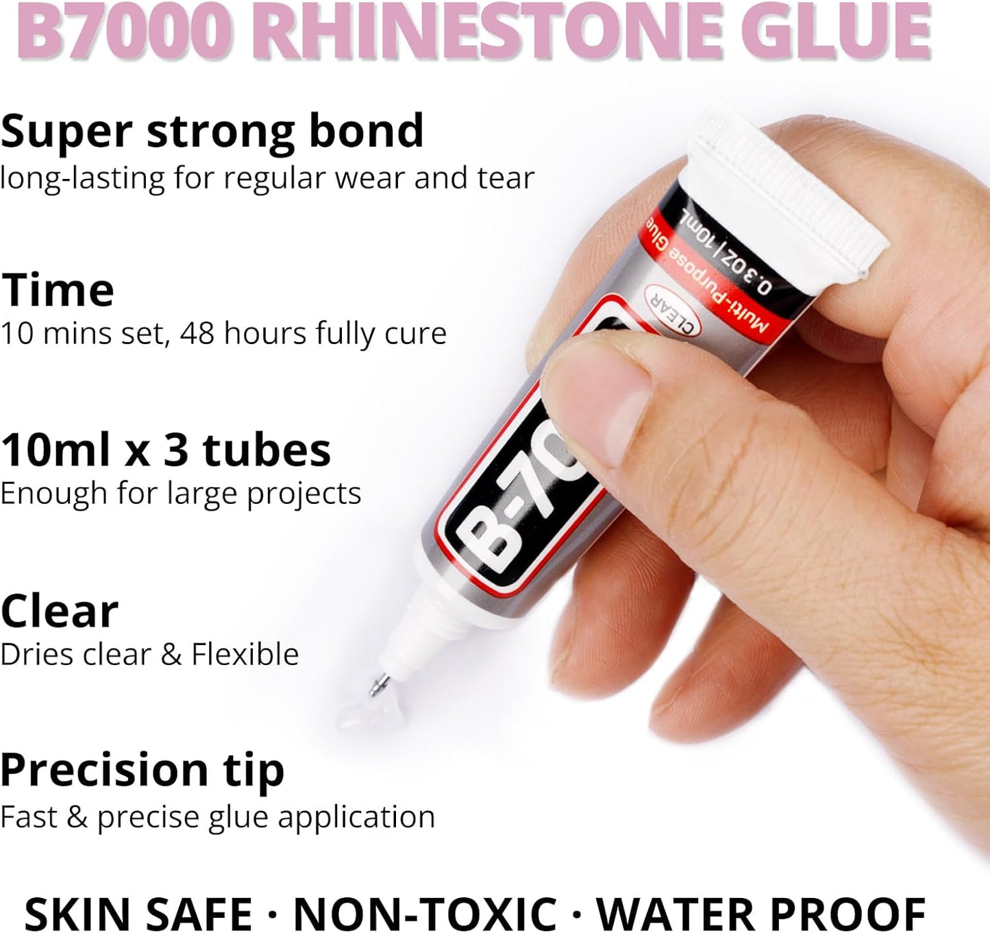 30000Pcs Resin Rhinestones Set for Crafting Bedazzling, Light Pink Flatback Gems Jewels for Crafts Clothes Shoes Fabric Outfit Nails Makeup, Flat Back Crystal 2-6mm with b 7000 Glue