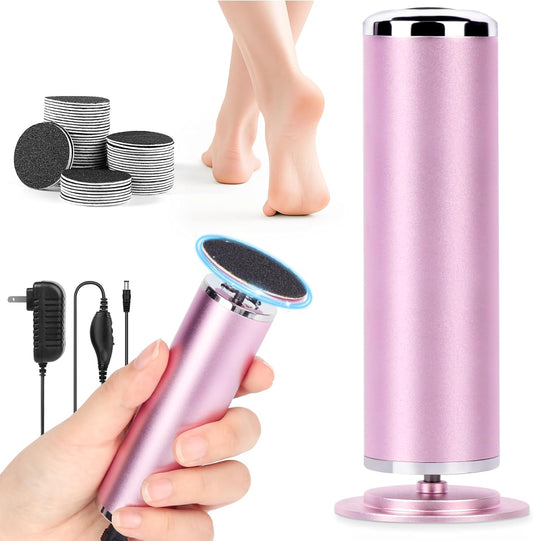 LIONVISON Electric Foot Callus Remover: Adjustable Speed Foot File for Cracked Heels - Working Women's Summer Pedicure Tool with 60pcs Sandpaper Discs - Dead Skin Remover for Dry Feet at-Home