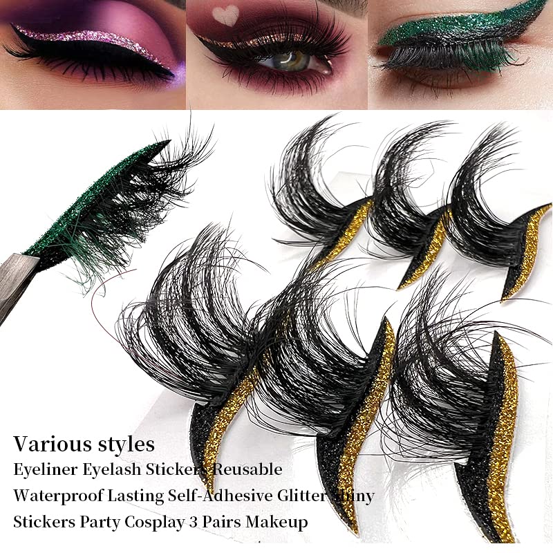 HBZGTLAD 3 in1 color eyeline Press On Nail with Eyelash Packing Boxes Set Package Pink White DIY Lashes and Nail Suit Box 1set… (SET-53)