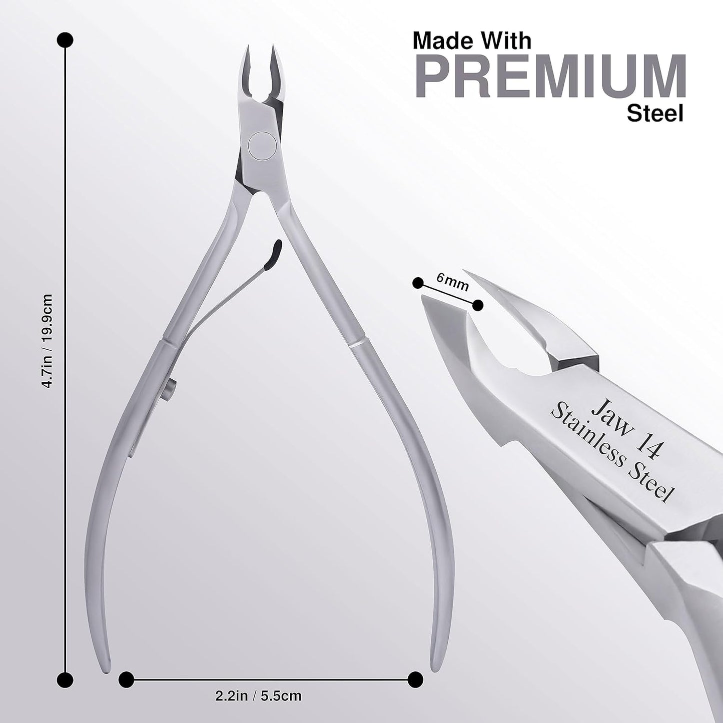 UM Supplies Cuticle Trimmer | Hangnail Remover | Extremely Sharp | Professional Cuticle Nippers | Stainless Steel | Cuticle clippers | Pedicure Manicure Tool I Jaw 16 (6mm)