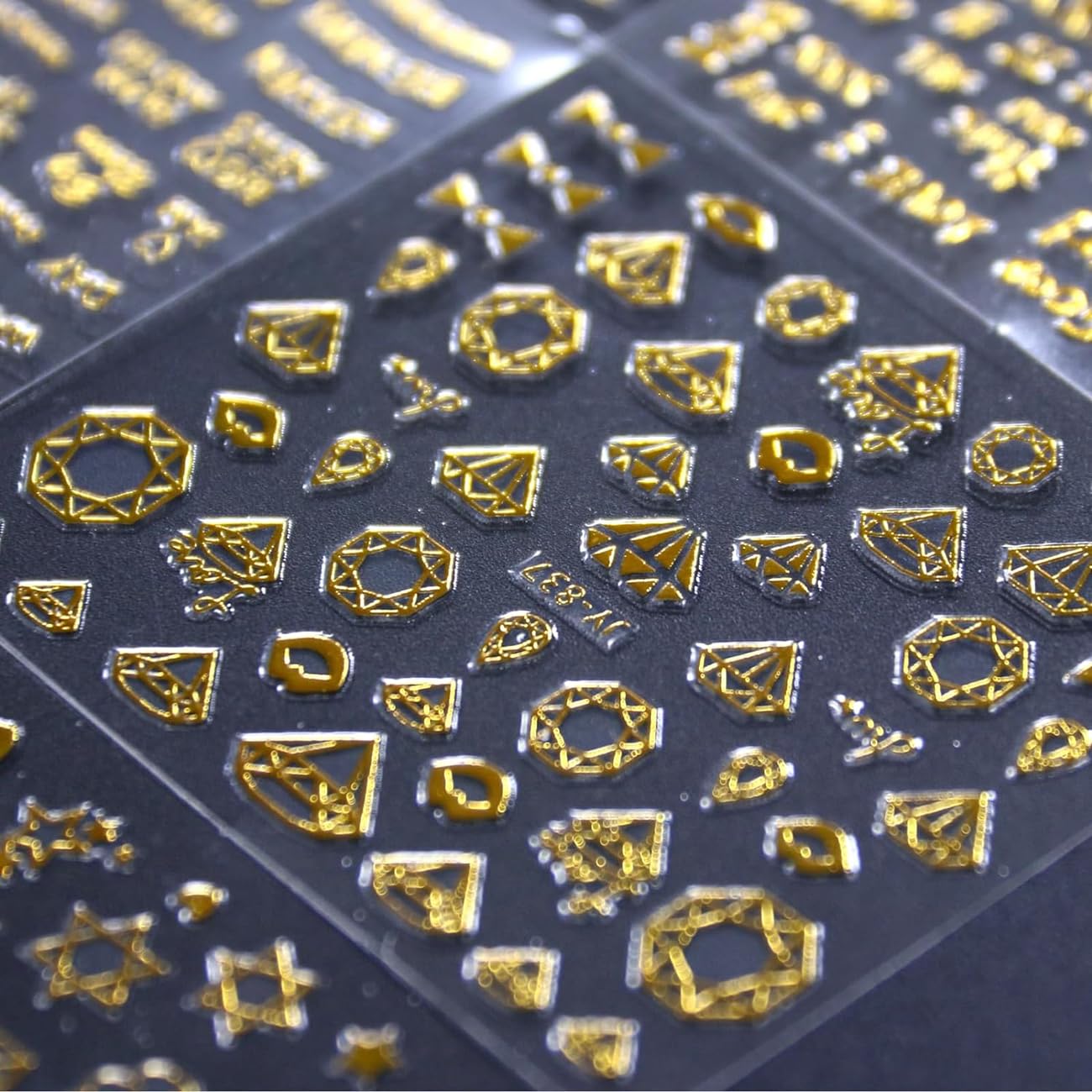 30 Sheets Gold Nail Art Stickers 3D Self-Adhesive Nail Decals Gold Line Star Moon Nail Stickers for Acrylic Nails Gold Stamp English Letter Nail Stickers Gold Leaf Diamond Nail Supplies for Women