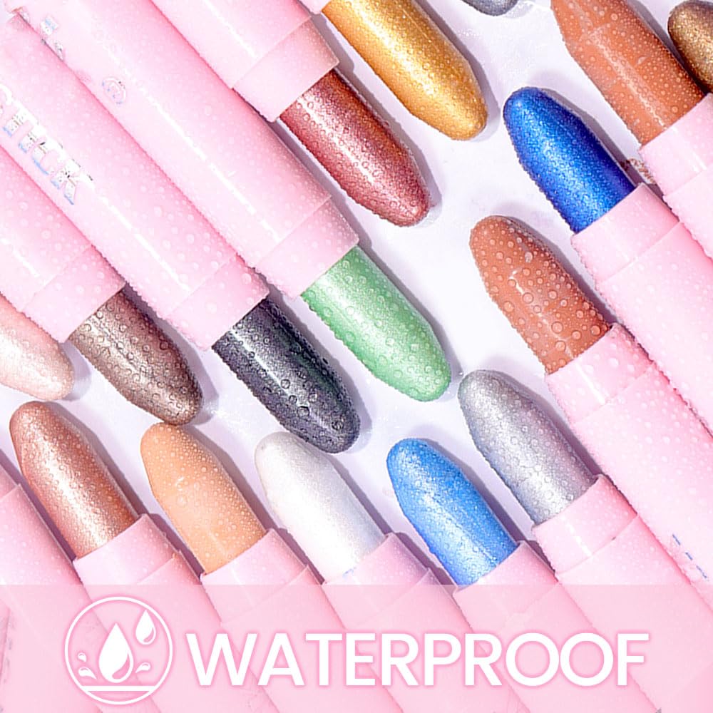 Kaely 2in1 Cream Eye Shadow Brightener Sticks for Eyes, Pencil Eyeshadow Applicator Stick Waterproof Pigmented, Eye Shadow Palette Highlighter Makeup, sombras para ojos, 24 Smoky Amethyst Shimmer