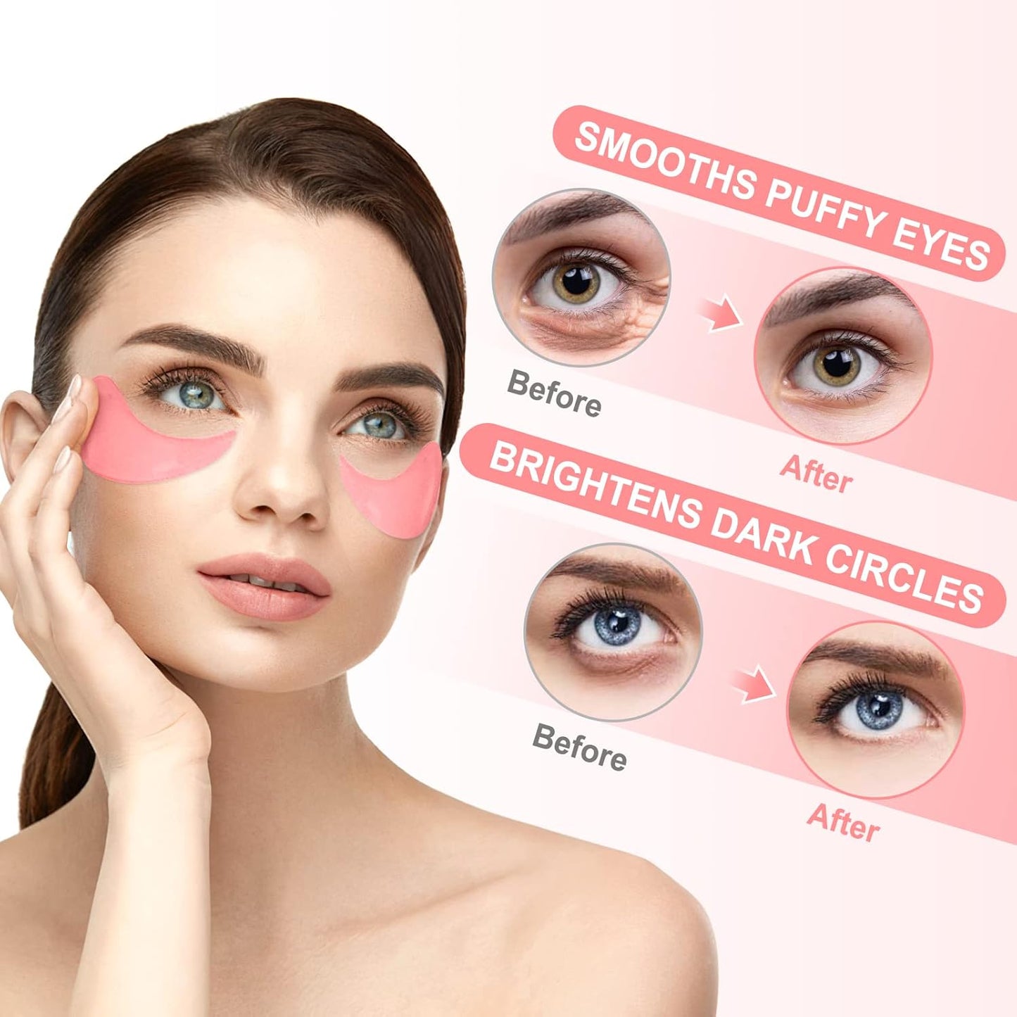 Eye Mask-30 Pairs Rose Under Eye Patches Skin Care Products,Eye Masks Skincare for Dark Circles and Puffiness, Reduce Wrinkles, Eye Bags and Fine Lines, for Women and Man