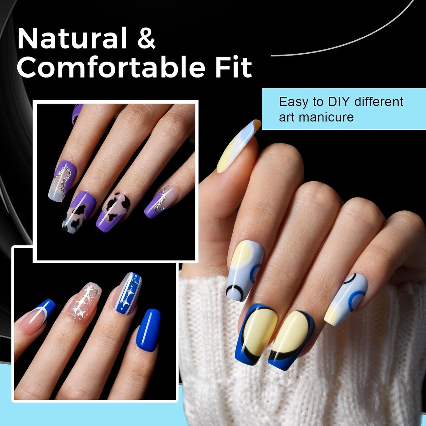 TOMICCA Medium Coffin Nail Tips Acrylic Nails 240Pcs Acrylic Nail Kit 15 Sizes Clear Nails Pre-shaped Gel Nail Tips for Nail Extensions Home DIY Salon